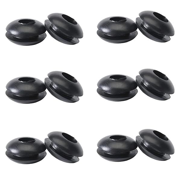 Fielect 500Pcs Rubber Grommets 4mm Inner Diameter Oil Resistant for Wiring and Cable Black