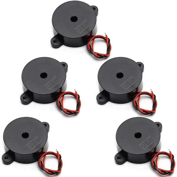 Fielect 5Pcs Active Electronic Buzzer Alarm 100dB DC 3-24V Intermittent Sound Beep Speaker for Security and Alerts