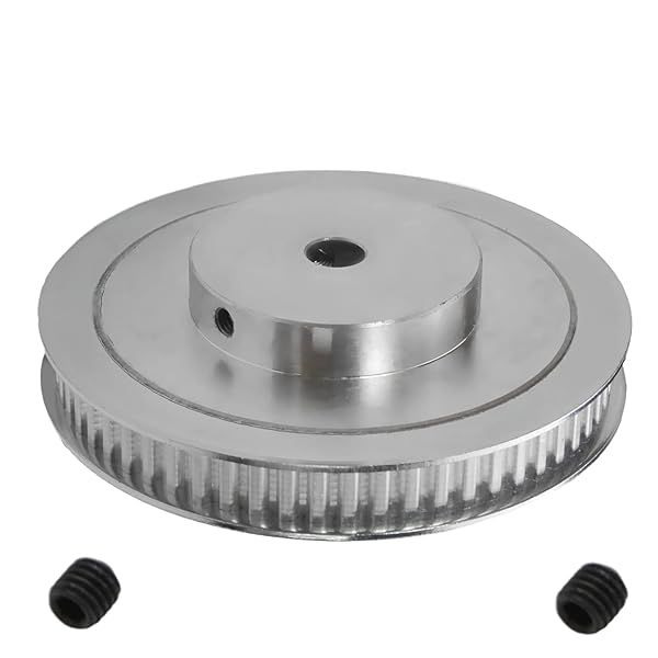 Fielect Aluminium Alloy 60 Teeth Timing Belt Pulley 10mm Inner Bore for 3D Printer CNC Silver Tone 1 Piece