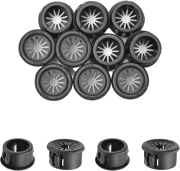 Fielect 10Pcs Cable Hose Snap Bushing Grommet Protector 16mm Locking Black EHR-16 Mounted Dia for Electrical Wiring