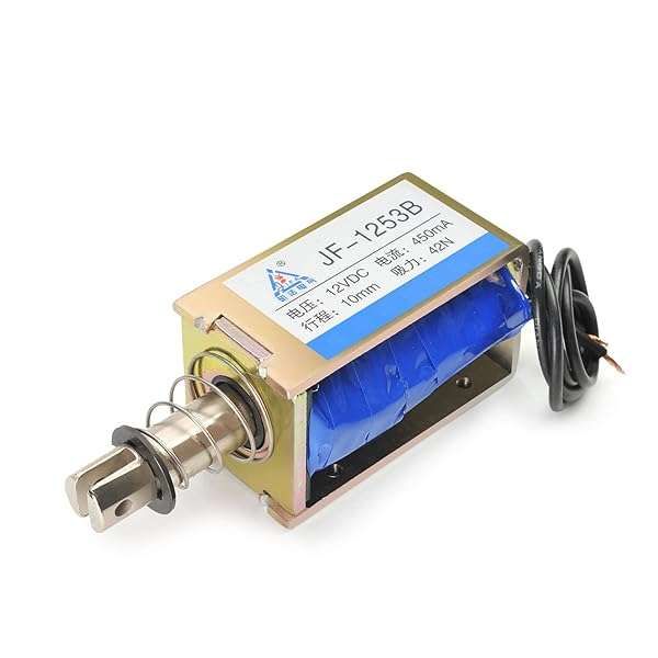 Fielect DC 12V 1A Push Pull Solenoid Electromagnet - 10mm Stroke Linear Motion JF-1253B