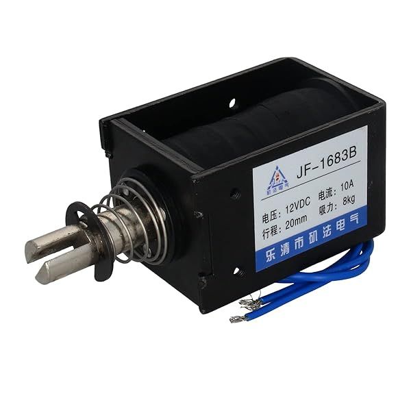 Fielect DC 12V 80N 10A Push Pull Solenoid Electromagnet Open Frame Linear Motion JF-1683B-12V