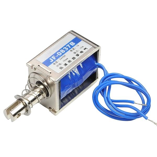 Fielect DC 24V 15N 10mm Push Pull Solenoid Electromagnet for Linear Motion Open Frame Type