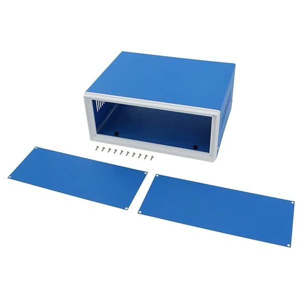 Fielect Metal Enclosure Project Box for Electronics 9.06 x 7.28 x 3.94 DIY Case in Blue Ideal for Various Projects