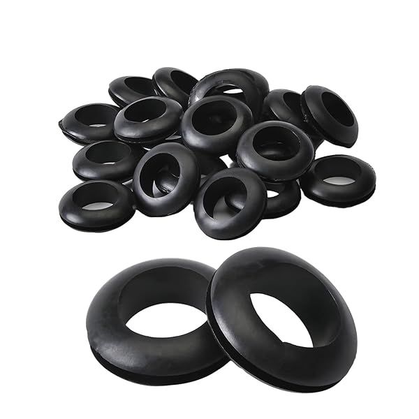 Fielect 20Pcs Rubber Grommet 18mm Inner Dia Oil Resistant for Wiring Cable Black