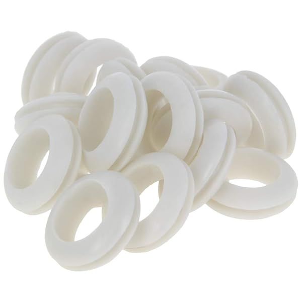 Fielect 500Pcs Rubber Grommet 20mm Inner Dia Oil Resistant for Wiring Cable White