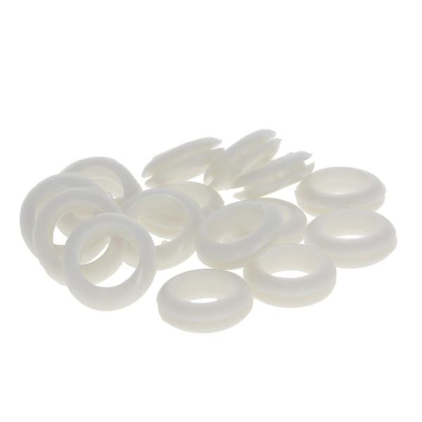 Fielect 50Pcs Rubber Grommet 18mm Inner Dia Oil Resistant for Wiring Cable White