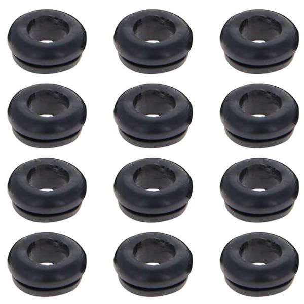 Fielect 50Pcs Rubber Grommets 9mm Inner Dia Oil Resistant for Wiring Cable Black