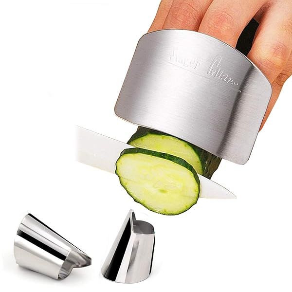 Finger Guard Cutting Protector Stainless Steel Adjustable Kitchen Safe Tool for Slicing Chopping Dicing 3 PCS