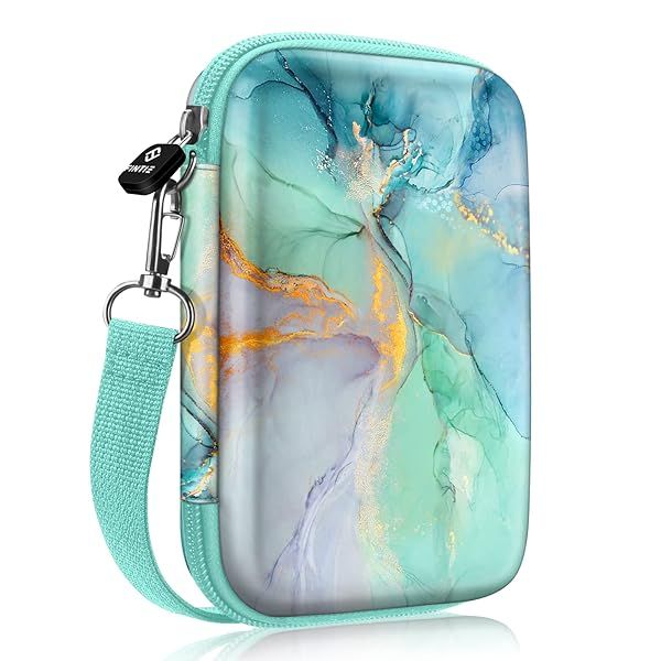 Fintie Shockproof Hard Shell Case for Fujifilm Instax Mini Link 3 HP Sprocket Select Canon Ivy CLIQ 2 Instant Camera Printer Emerald Marble