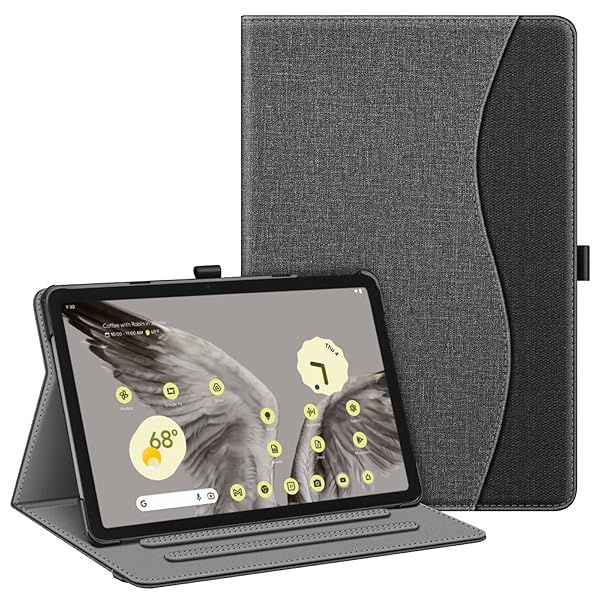 Fintie Case for Google Pixel Tablet 11 Inch 2023 Multi-Angle Stand Cover with Pocket and Pencil Holder Compatible with Charging Dock Gray