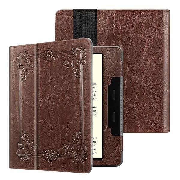 Fintie Folio Case for Kindle Oasis 10th & 9th Gen - Premium PU Leather, Slim Fit, Auto Wake Sleep, Vintage Brown