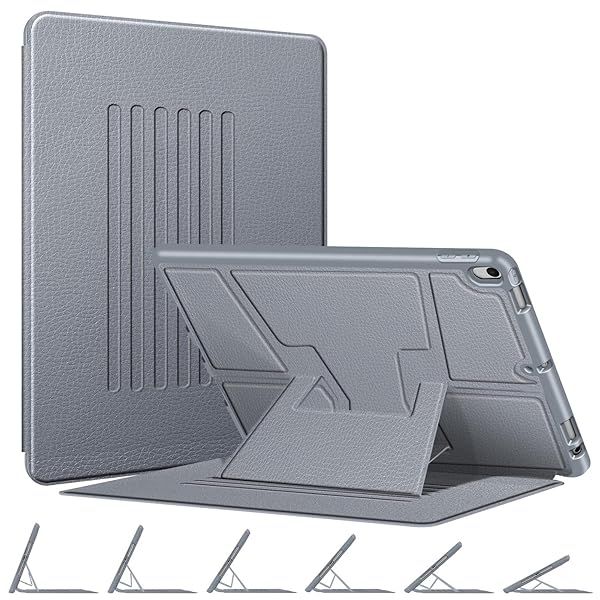 Fintie Magnetic Stand Case for iPad Air 10.5 and iPad Pro 10.5 Multi-Angle Viewing Rugged TPU Back Cover with Pencil Holder Cloudy Blue