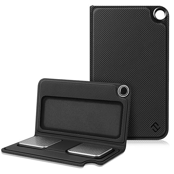 Fintie Protective Case for Kardia Mobile: Premium PU Leather Cover with Magnetic Closure & Key Holder - Black