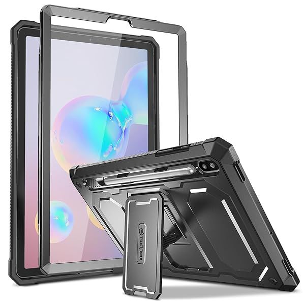 Fintie Shockproof Case for Samsung Galaxy Tab S6 10.5 2019 Rugged Unibody Hybrid Bumper Kickstand Cover with Screen Protector Black
