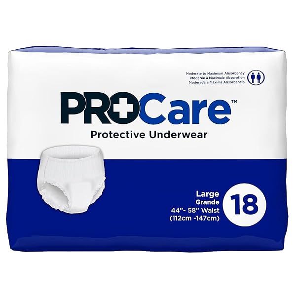 First Quality 92933100 White Large ProCare Adult Moderate Absorbent Underwear Pack of 18 for Comfort and Protection
