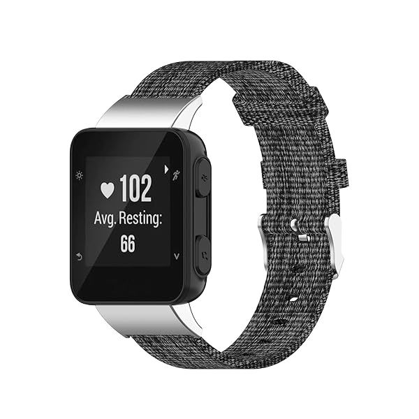 FitTurn Woven Nylon Strap for Garmin Forerunner 35 and 30 Adjustable Replacement Band Fitness Bracelet Wristband Gray