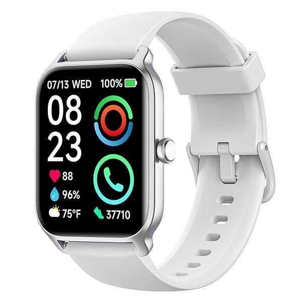 "Fitpolo Smart Watch: Bluetooth Call, Alexa, 1.8" Display, Heart Rate & Sleep Tracker for Android/iOS - 105+ Sports Modes"
