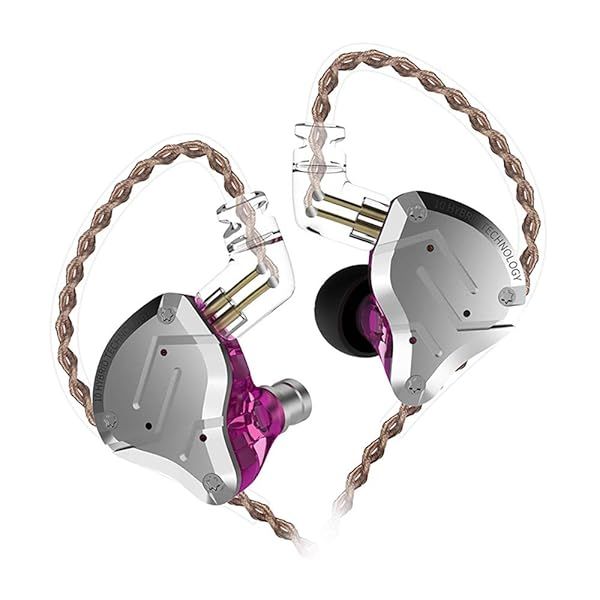 KZ ZS10 PRO High Fidelity Noise-Isolating Earbuds with Detachable Cable in Purple for Superior Sound Quality