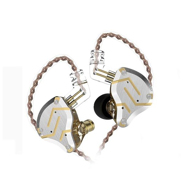 KZ ZS10 PRO High Fidelity Noise Isolating Earbuds with Detachable Cable 2Pin 0.75mm Glare Gold Five Driver Headphones