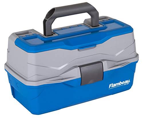 Flambeau Outdoors 6382TB 2-Tray Tackle Box - Classic Blue/Gray Fishing Gear for Organizing Your Bait & Tackle