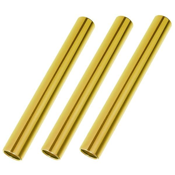 Flylin Relay Baton Set - 3 Pcs Aluminum Track & Field Batons for Race Running & Outdoor Sports - Gold Color