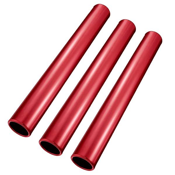 Flylin Relay Baton, Athletics Aluminum Batons Track Field Relay Batons Running Baton for Race Running and Outdoor Sports (Red)