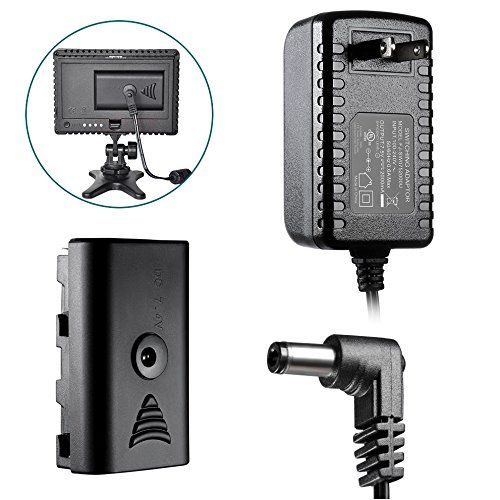 FocusFoto CN-AC2 7.5V 2A AC Power Supply Adapter for Video LED Lights Compatible with Sony NP-F970 F330 and More