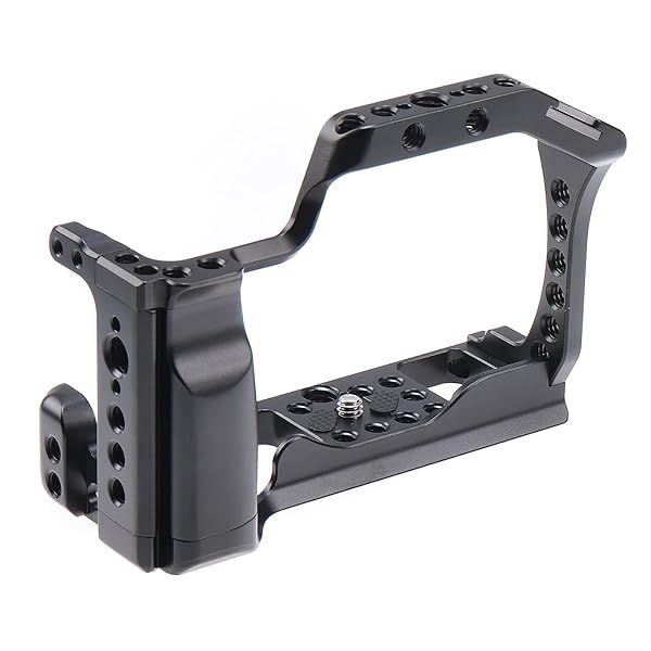 FocusFoto Camera Cage for Canon EOS M50/M5 - Aluminium Rig with Cold Shoe & Mounting Screws for Video Filmmaking