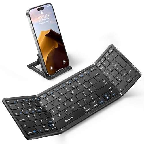 Foldable Bluetooth Keyboard with Numeric Keypad - Portable Wireless Keyboard for iOS, Android, Windows & Mac | Samsers
