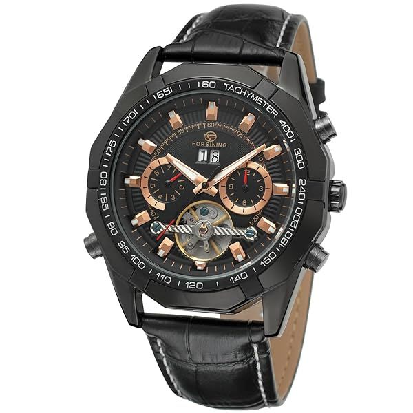 Forsining Men's Automatic Leather Wrist Watch FSG340M3B1 Stylish Timepiece for Every Occasion