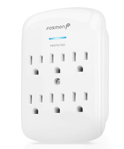 6 Outlet Wall Mount Surge Protector for Home and Office Power Management