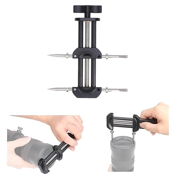 Fotga Metal Camera Lens Vise Tool Kit Adjustable Jaw for Lens Repair and Filter Ring Restoration with Flat and Pointed Tips