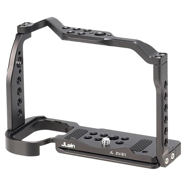 Foto4easy ZV-E1 Cage for Sony ZV-E1 Camera with Quick Release Plate Arca-Swiss Screw Holes and NATO Rail for Accessories