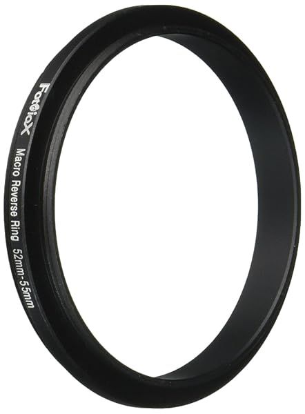 Fotodiox 52-55mm Macro Close-Up Reverse Ring for Nikon, Canon, Sony & More - Anodized Black Metal