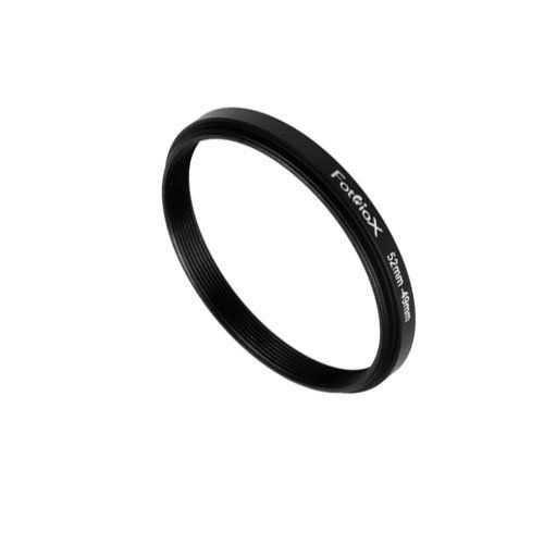 Fotodiox 52mm to 49mm Metal Step Down Ring - Anodized Black for Superior Durability