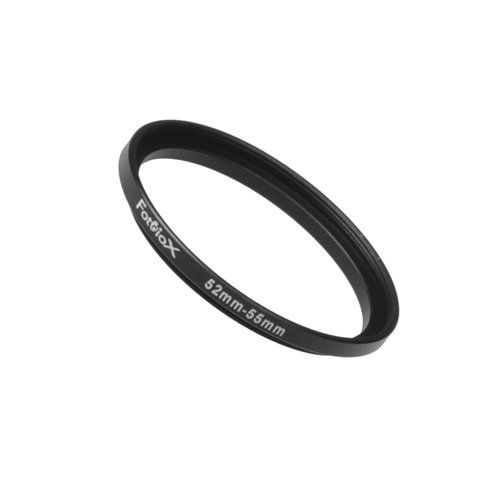 Fotodiox Metal Step Up Ring, Anodized Black Metal 52mm-55mm, 52-55 mm