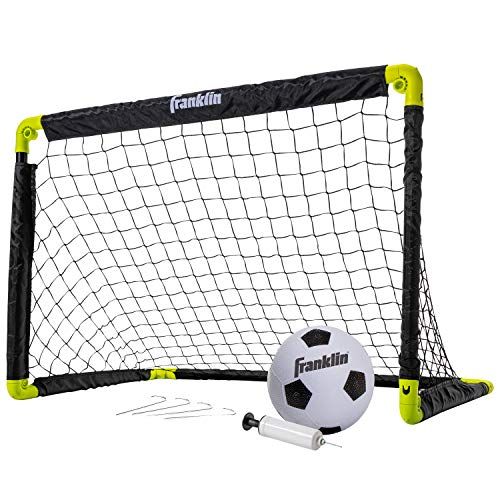 "Franklin Sports Kids Mini Soccer Goal Set - Portable 36"x24" Indoor/Outdoor Net & Ball with Pump for Youth Fun"