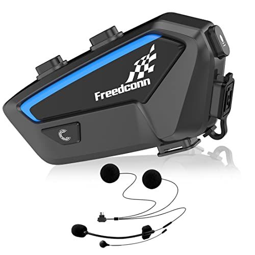 FreedConn FX 10 Motorcycle Bluetooth Headset: Noise-Canceling, Music Sharing & FM Radio - Universal Intercom for Riders