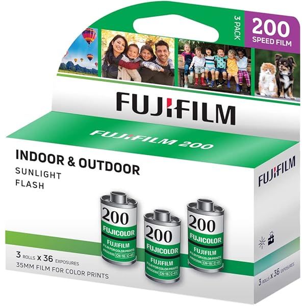Fujifilm Fujicolor 200 35mm Film - 3-Pack Color Negative Film (36 Exposures) for Stunning Photography