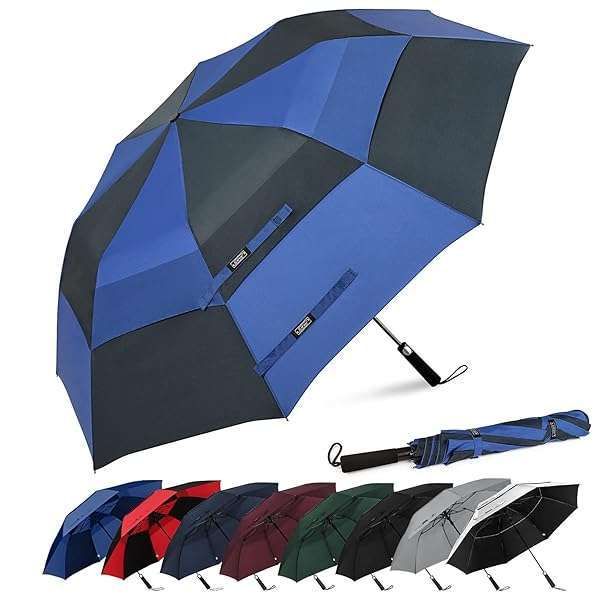 Buy G4Free 62-Inch Navy Golf Umbrella - Automatic Open, Windproof & Waterproof, Perfect for Sports!