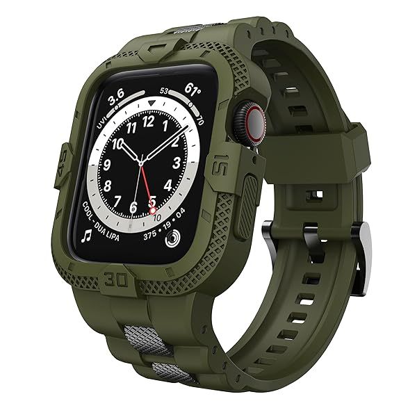 Buy GELISHI Army Green Sport Band for Apple Watch 45mm/44mm/42mm - Rugged & Protective for Series 9, 8, 7, 6, SE, 5, 4, 3