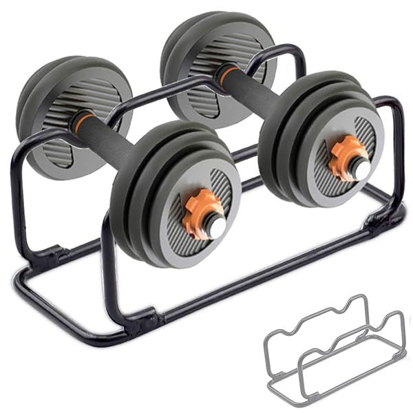 GFertre 2-in-1 Dumbbell & Barbell Rack - 660LB Capacity Steel Storage Stand for Strength Training