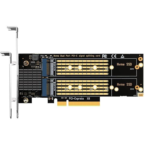 Upgrade Your Storage: GLOTRENDS PA21 Dual M.2 NVMe to PCIe 4.0 X8 Adapter - Supports Multiple Sizes Without Bifurcation