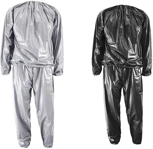 GOLD XIONG PADISHAH Heavy Duty Fitness Sauna Suit for Weight Loss and Exercise in Silver XL Size