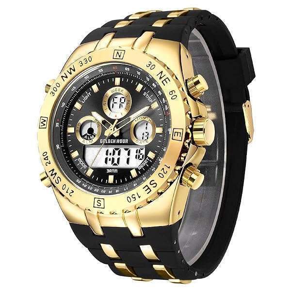 Shop GOLDEN HOUR Luxury Military Sports Watches - Waterproof, Big Face, Luminous, & More!