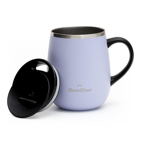 GRANDTIES Insulated Coffee Mug with Handle - 16 oz Splash-Proof Thermos for Hot & Cold Drinks