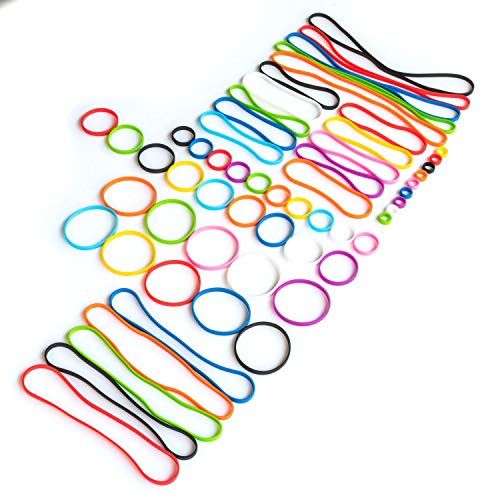 GRIFITI Band Joes 60 Pack Durable Colorful Silicone Rubber Bands for Cooking Chef Ring Wallet Box Book Wrap and Hardware Bulk Use