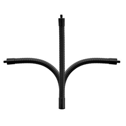 GRIFITI Nootle Flexible Metal Black Gooseneck Arm Flex Leg Stand 1/4 20 Threaded Male Female Goose Neck for Camera, Clamps, Microphone, Phone Holder and Tablet Mount (8 x .75 x .75 inches)