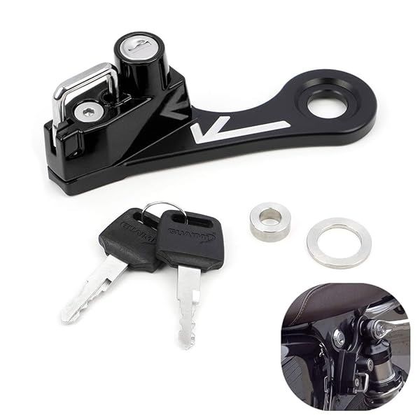 GUAIMI Motorcycle Helmet Lock Anti Theft Security Lock for Twins Bonneville Thruxton Scrambler Black